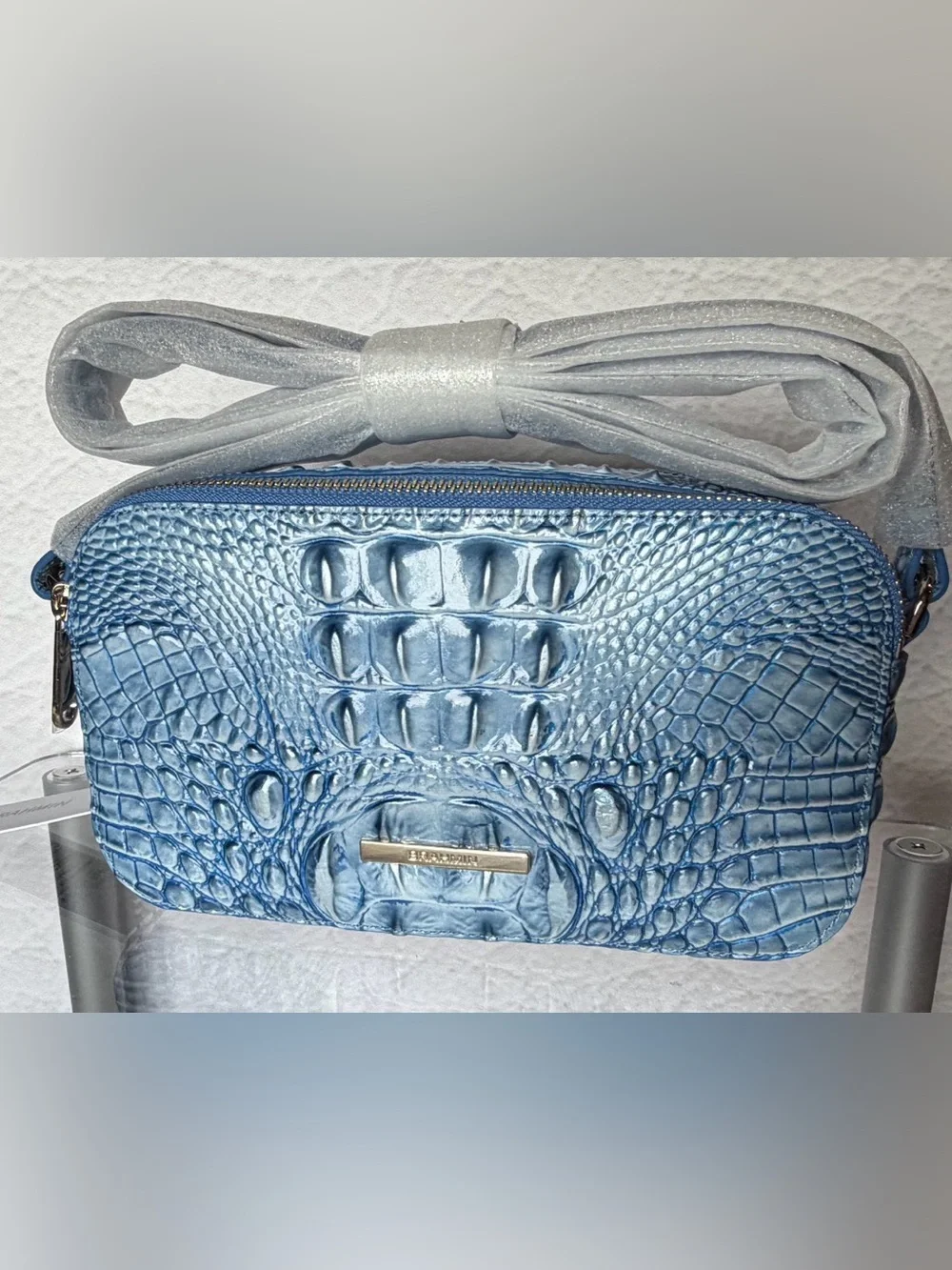Brahmin Danica Aura Blue Crossbody Bag NWT Sky Blue